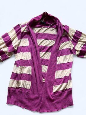 Vintage Y2K BDG Striped Purple Shawl Cardigan Sz Small